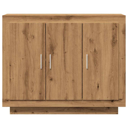 Dressoir 92x35x75 cm bewerkt hout artisanaal eikenkleur