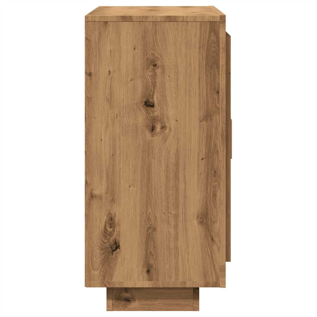 Dressoir 92x35x75 cm bewerkt hout artisanaal eikenkleur