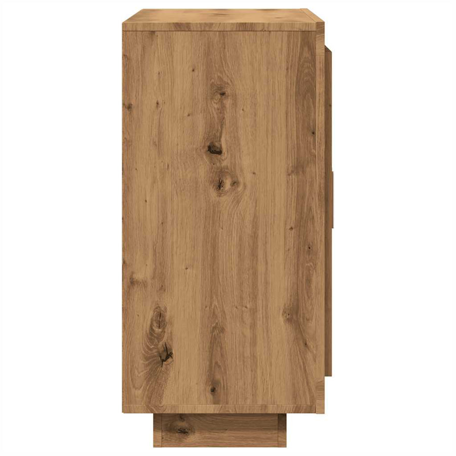 Dressoir 92x35x75 cm bewerkt hout artisanaal eikenkleur