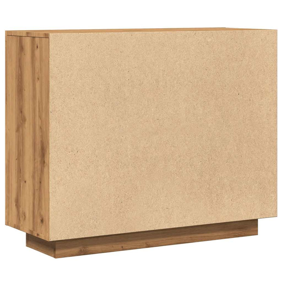 Dressoir 92x35x75 cm bewerkt hout artisanaal eikenkleur