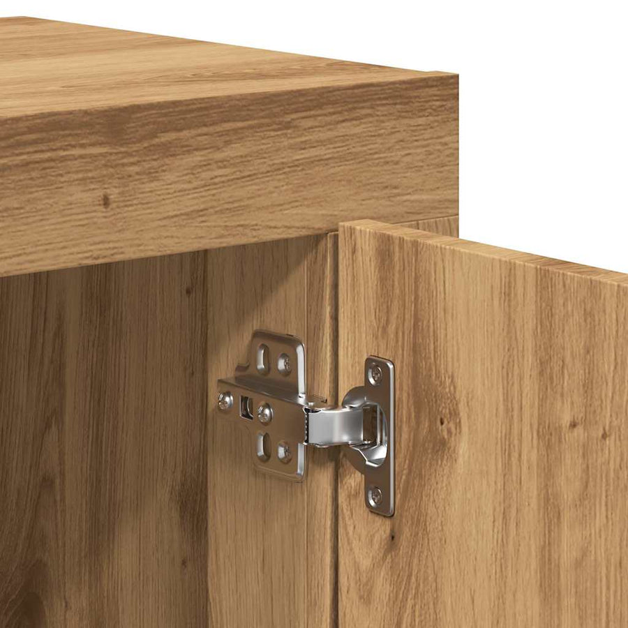 Dressoir 92x35x75 cm bewerkt hout artisanaal eikenkleur