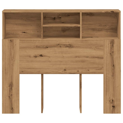Hoofdbordkast 120x19x103,5 cm bewerkt hout artisanaal eiken