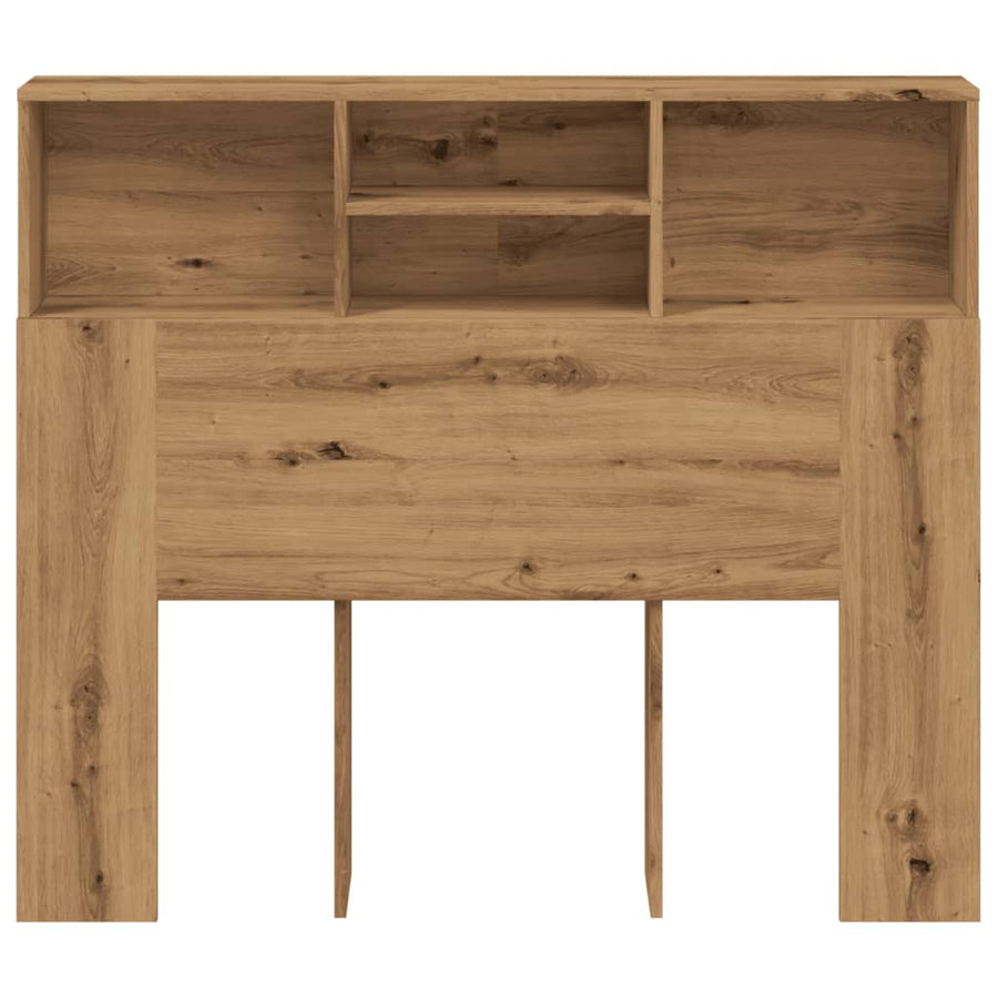 Hoofdbordkast 120x19x103,5 cm bewerkt hout artisanaal eiken