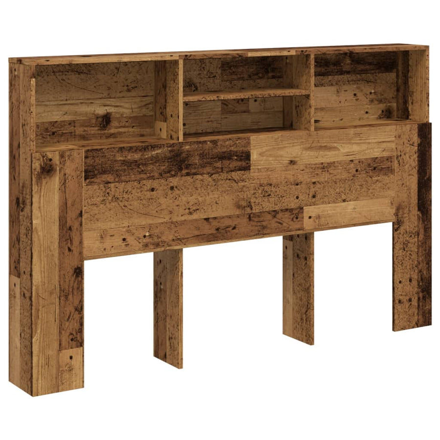 Hoofdbordkast 160x19x103,5 cm bewerkt hout oud houtkleurig
