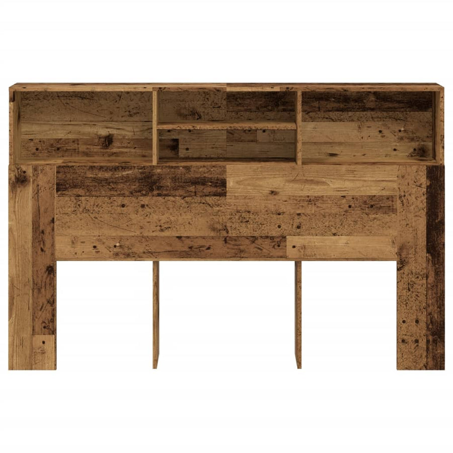 Hoofdbordkast 160x19x103,5 cm bewerkt hout oud houtkleurig