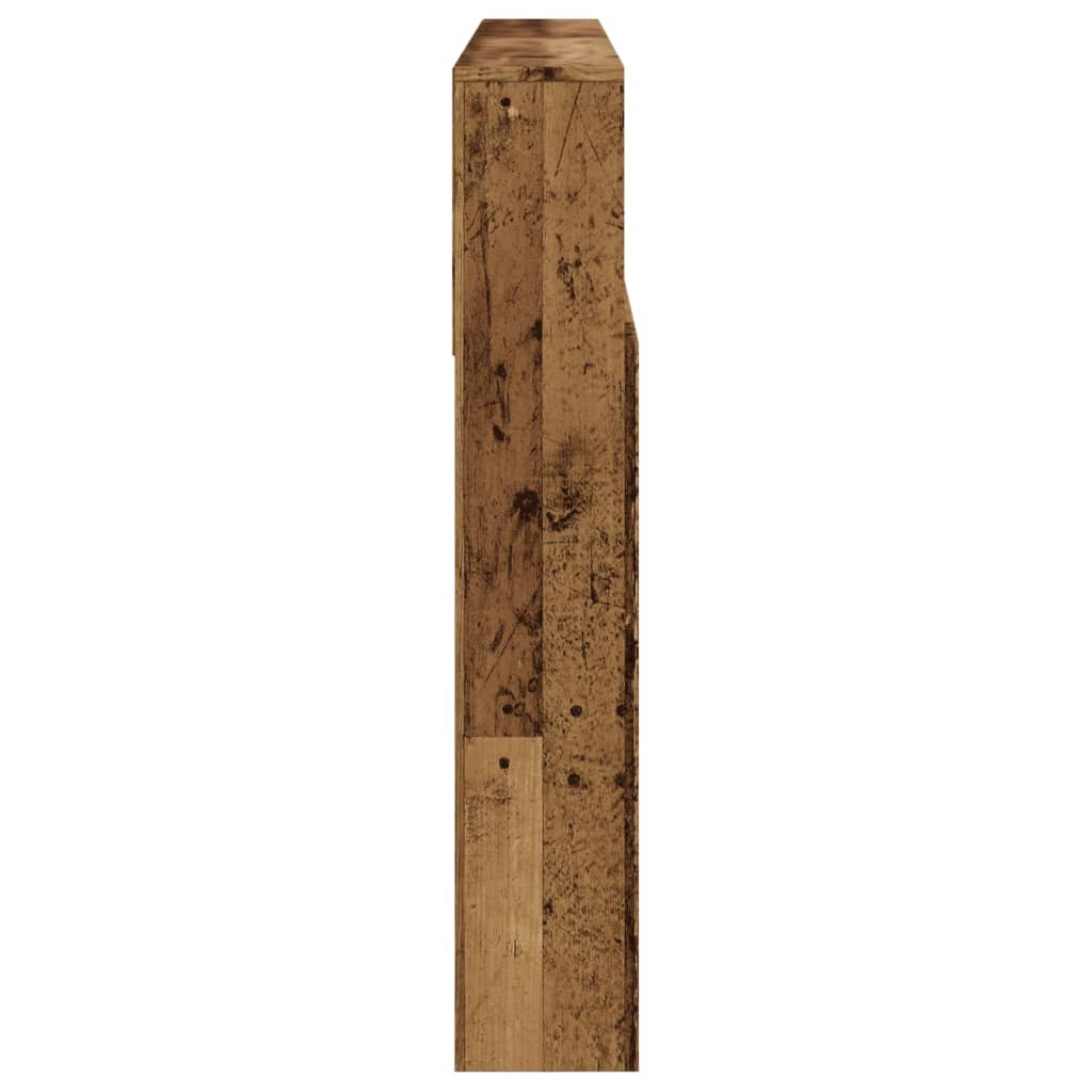 Hoofdbordkast 160x19x103,5 cm bewerkt hout oud houtkleurig