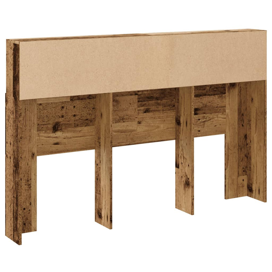 Hoofdbordkast 160x19x103,5 cm bewerkt hout oud houtkleurig