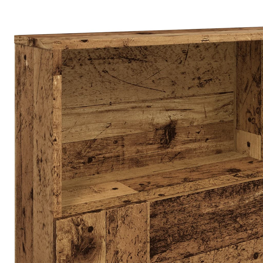 Hoofdbordkast 160x19x103,5 cm bewerkt hout oud houtkleurig