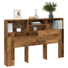 Hoofdbordkast 160x19x103,5 cm bewerkt hout oud houtkleurig