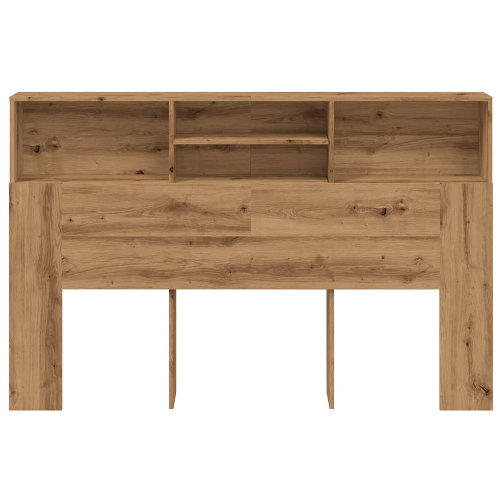 Hoofdbordkast 160x19x103,5cm bewerkt hout artisanaal eikenkleur