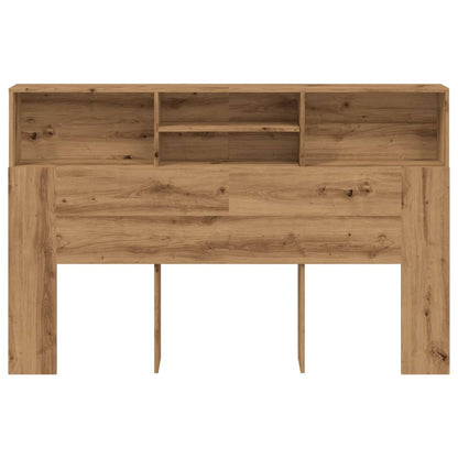 Hoofdbordkast 160x19x103,5cm bewerkt hout artisanaal eikenkleur