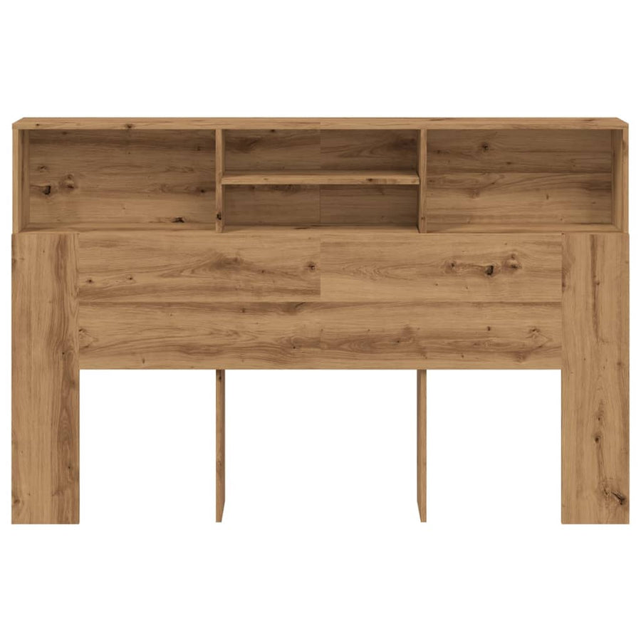 Hoofdbordkast 160x19x103,5cm bewerkt hout artisanaal eikenkleur