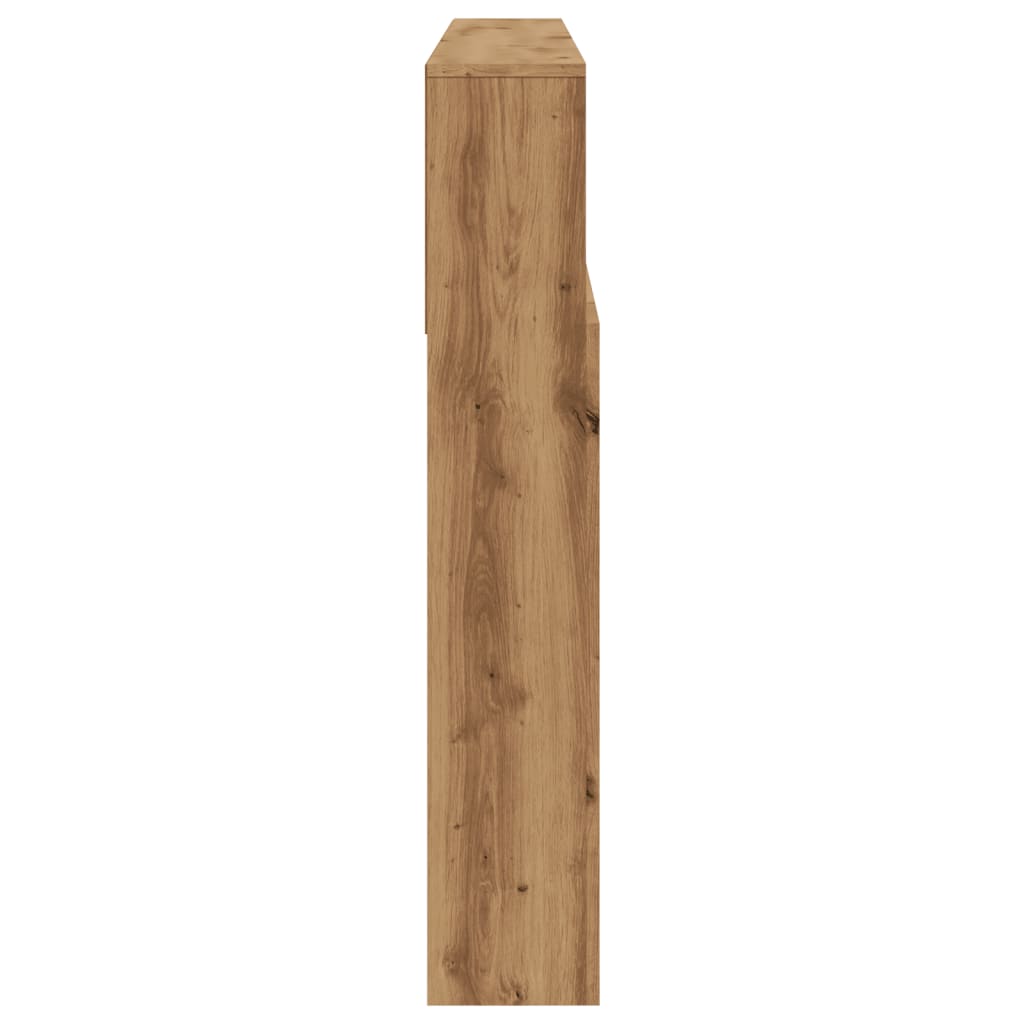 Hoofdbordkast 160x19x103,5cm bewerkt hout artisanaal eikenkleur