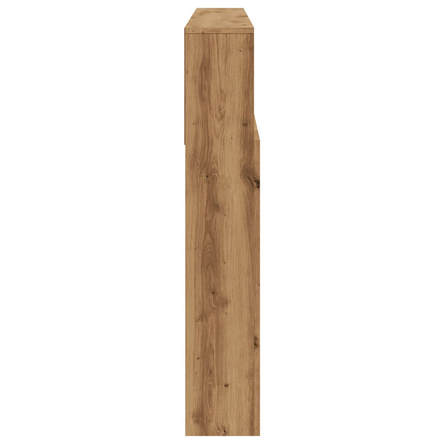 Hoofdbordkast 160x19x103,5cm bewerkt hout artisanaal eikenkleur