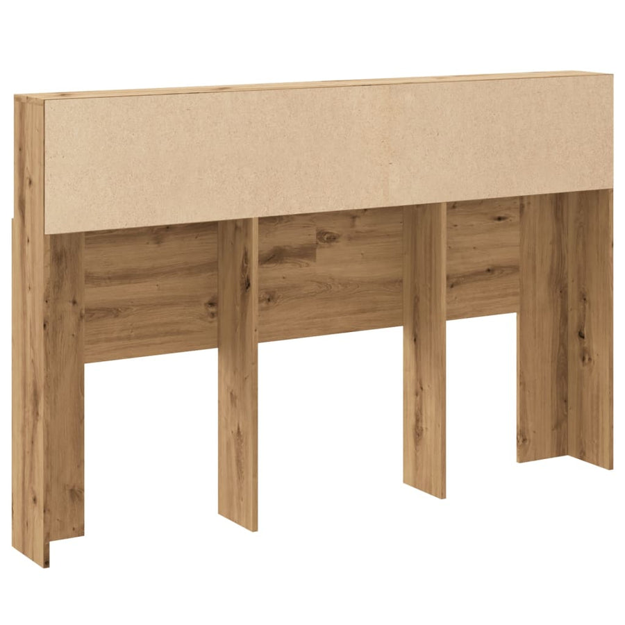 Hoofdbordkast 160x19x103,5cm bewerkt hout artisanaal eikenkleur