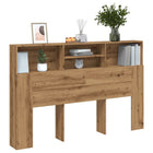 Hoofdbordkast 160x19x103,5cm bewerkt hout eiken