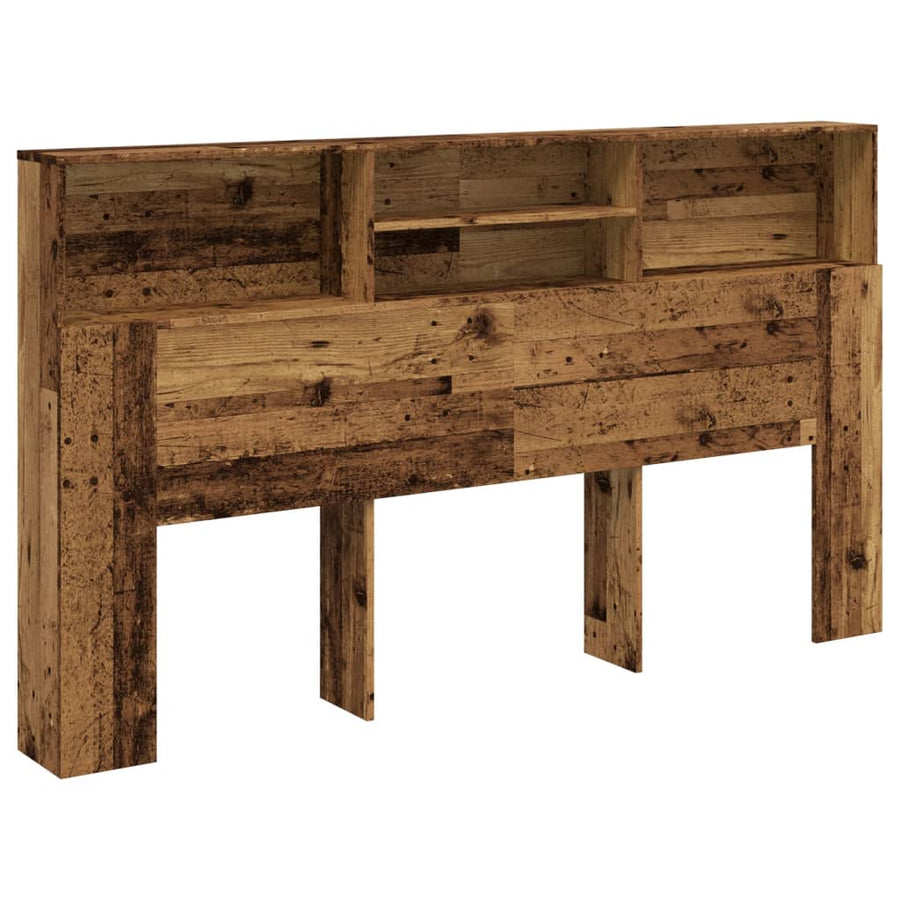 Hoofdbordkast 180x19x103,5 cm bewerkt hout oud houtkleurig