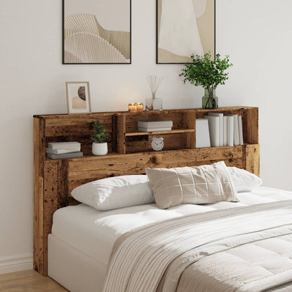 Hoofdbordkast 180x19x103,5 cm bewerkt hout oud houtkleurig