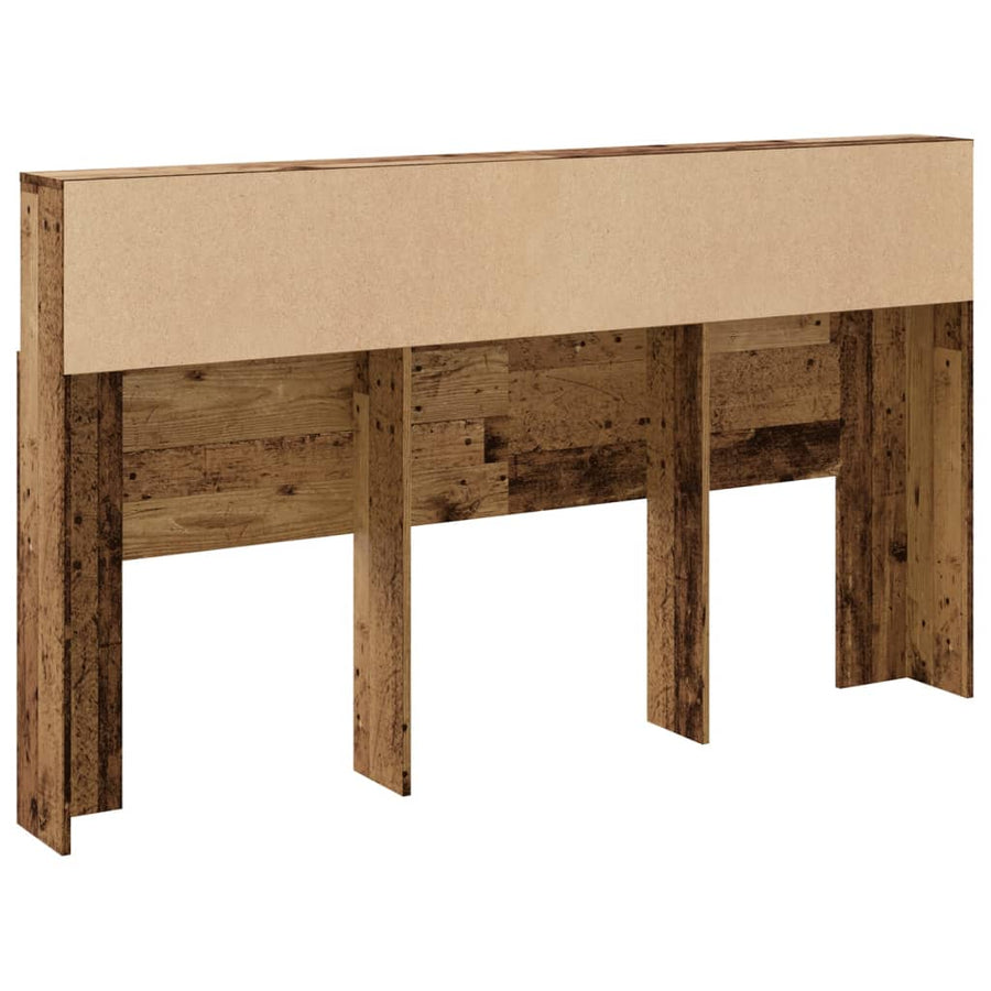 Hoofdbordkast 180x19x103,5 cm bewerkt hout oud houtkleurig