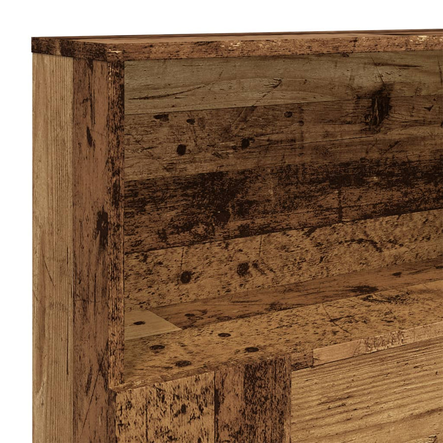 Hoofdbordkast 180x19x103,5 cm bewerkt hout oud houtkleurig