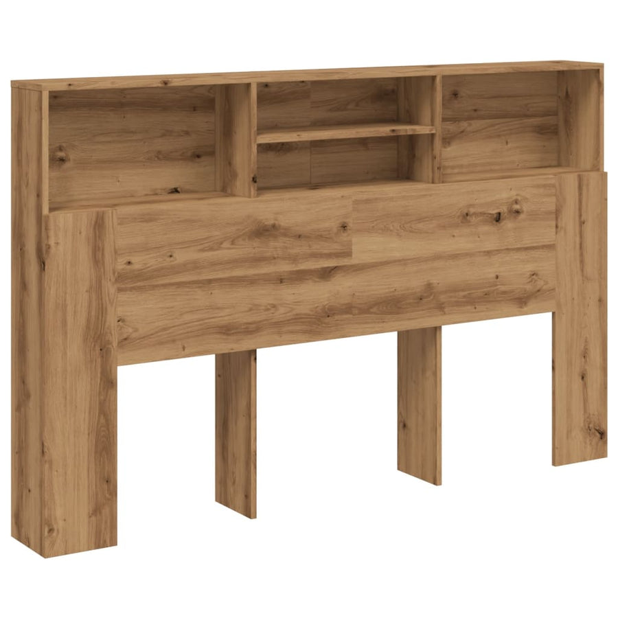 Hoofdbordkast 180x19x103,5cm bewerkt hout artisanaal eikenkleur