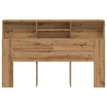 Hoofdbordkast 180x19x103,5cm bewerkt hout artisanaal eikenkleur