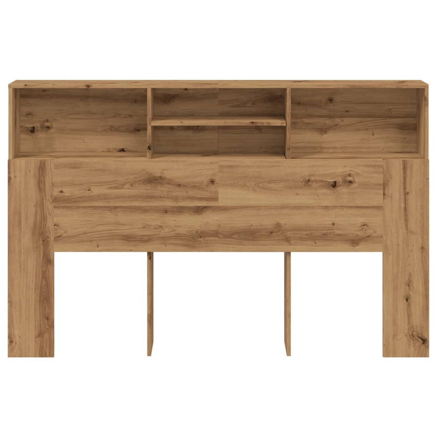 Hoofdbordkast 180x19x103,5cm bewerkt hout artisanaal eikenkleur