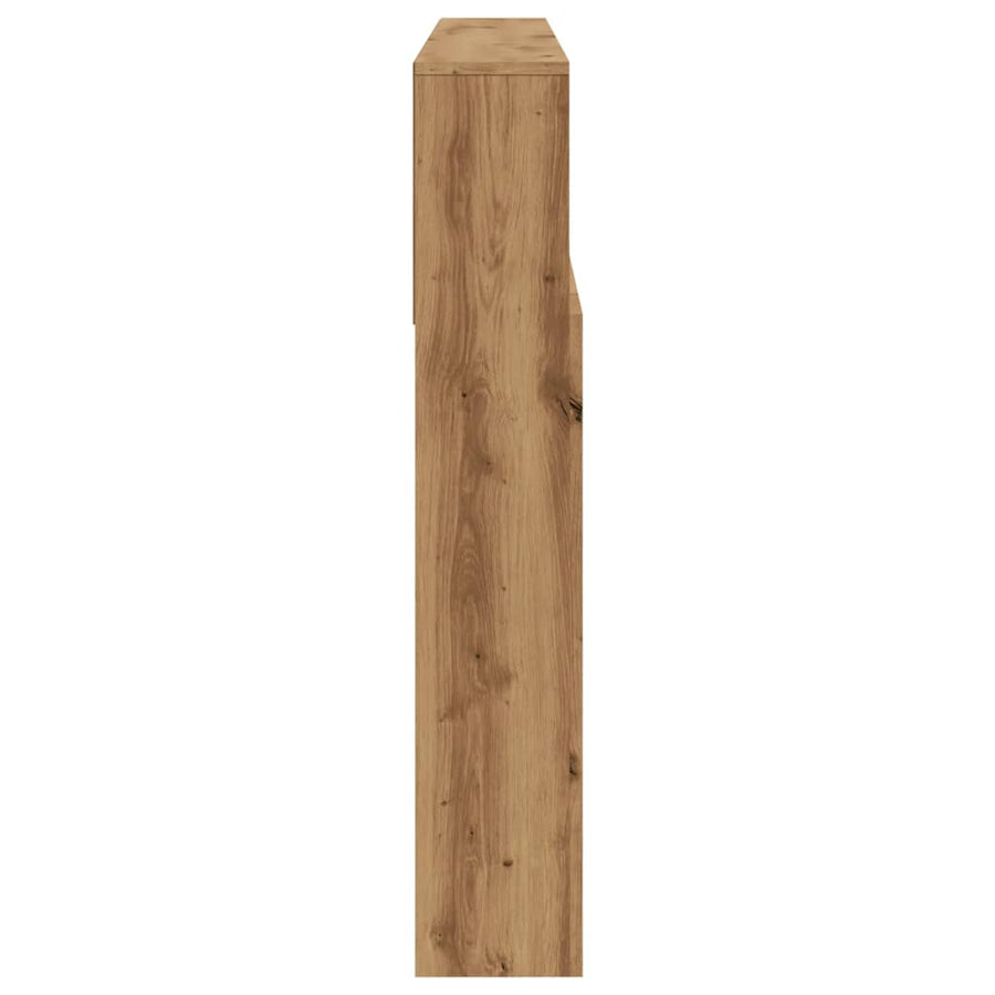 Hoofdbordkast 180x19x103,5cm bewerkt hout artisanaal eikenkleur