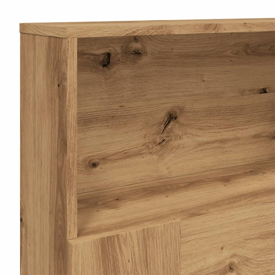 Hoofdbordkast 180x19x103,5cm bewerkt hout artisanaal eikenkleur