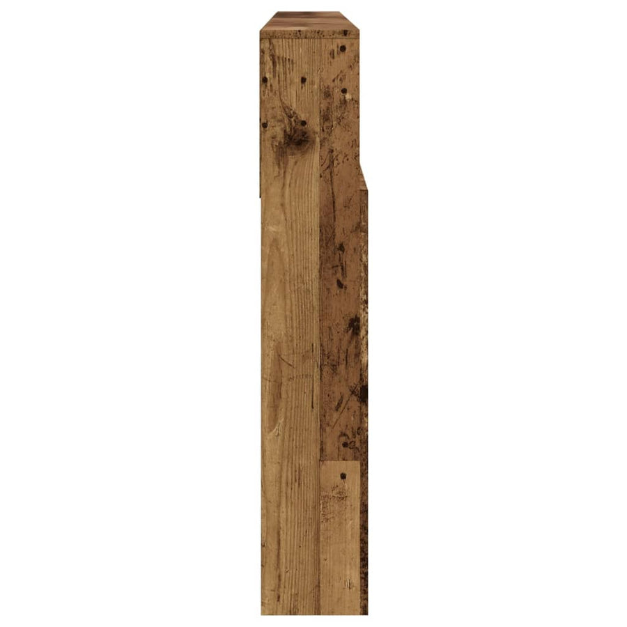 Hoofdbordkast 200x19x103,5 cm bewerkt hout oud houtkleurig