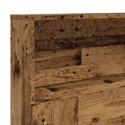 Hoofdbordkast 200x19x103,5 cm bewerkt hout oud houtkleurig