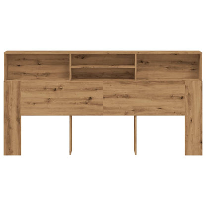 Hoofdbordkast 200x19x103,5 cm bewerkt hout artisanaal eiken