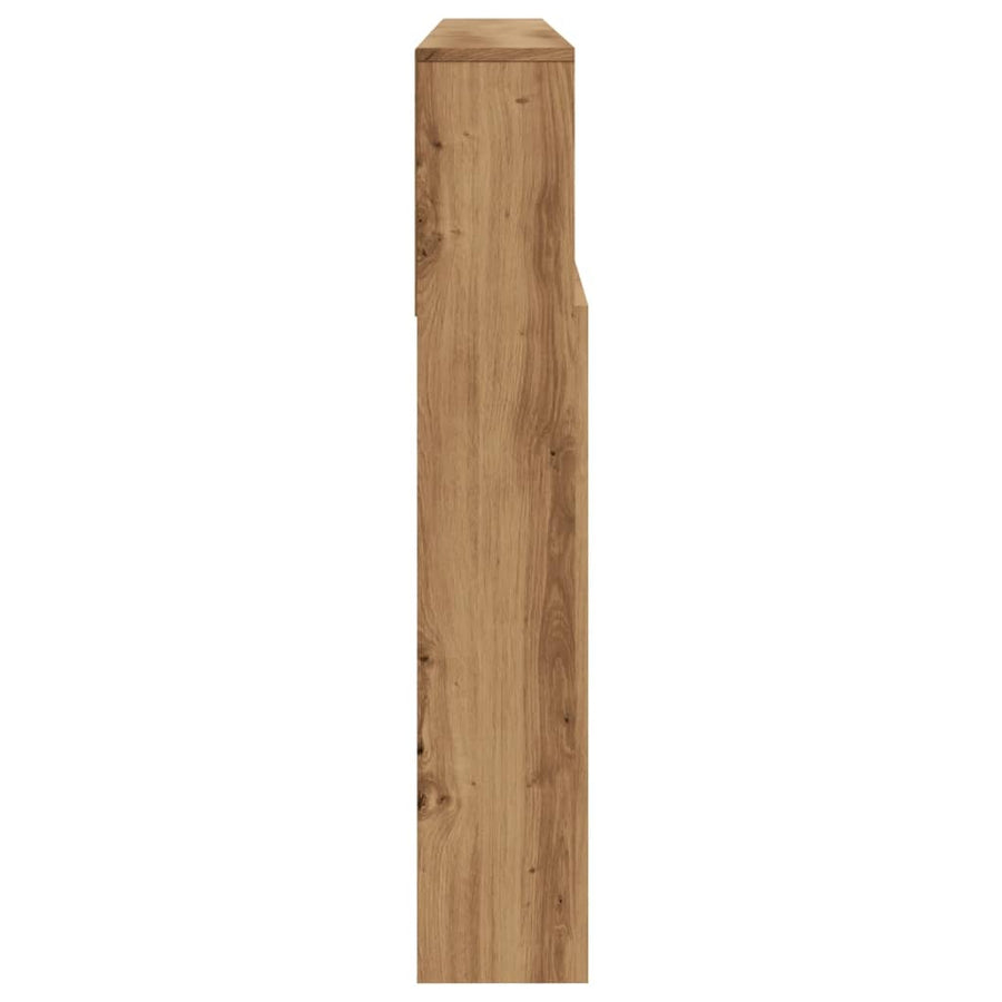 Hoofdbordkast 200x19x103,5 cm bewerkt hout artisanaal eiken