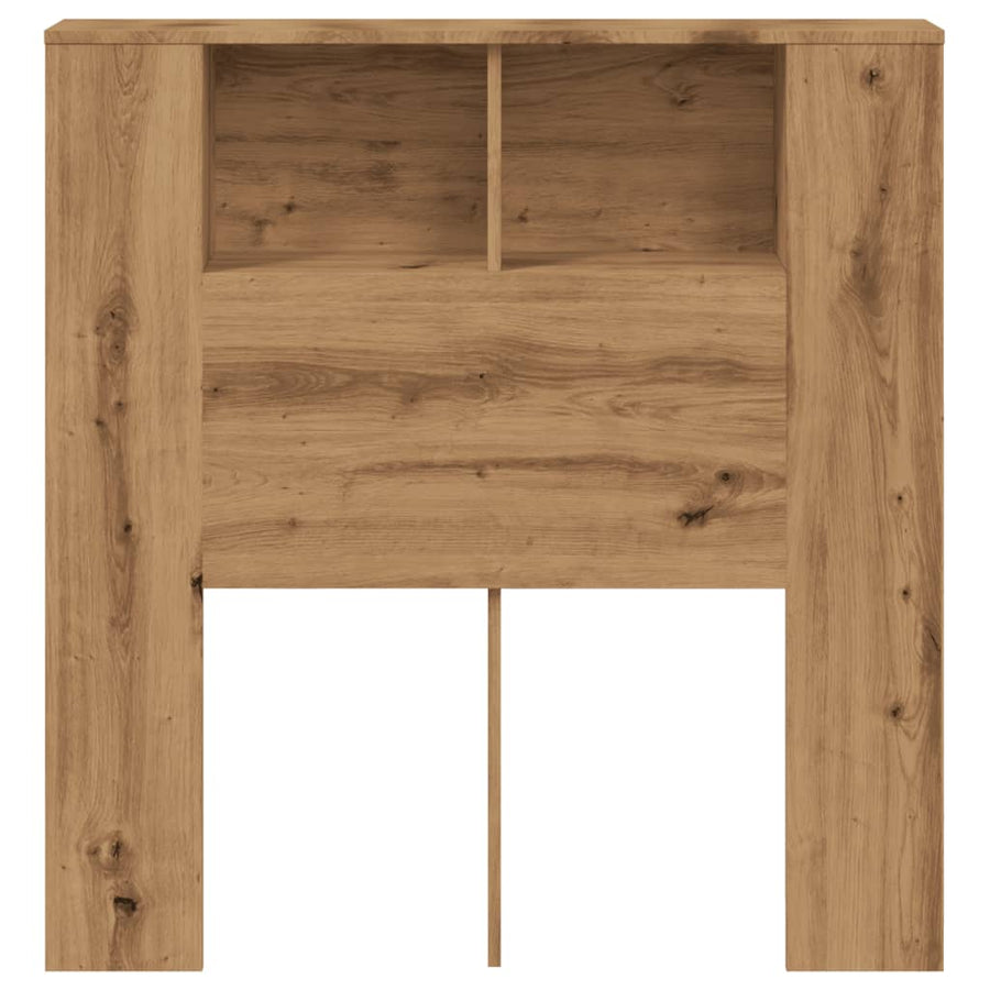 Hoofdbordkast 100x19x104,5cm bewerkt hout artisanaal eikenkleur