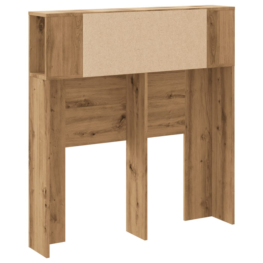 Hoofdbordkast 100x19x104,5cm bewerkt hout artisanaal eikenkleur