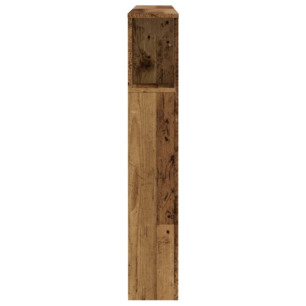 Hoofdbordkast 140x18,5x102,5 cm bewerkt hout oud houtkleurig