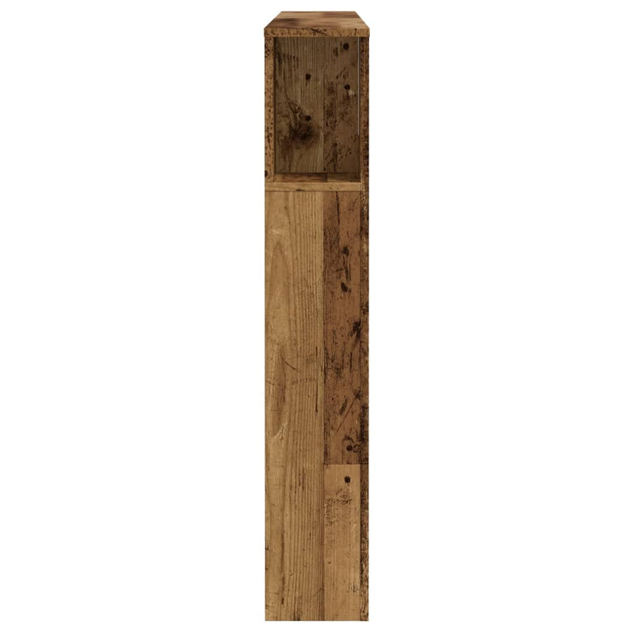 Hoofdbordkast 140x18,5x102,5 cm bewerkt hout oud houtkleurig