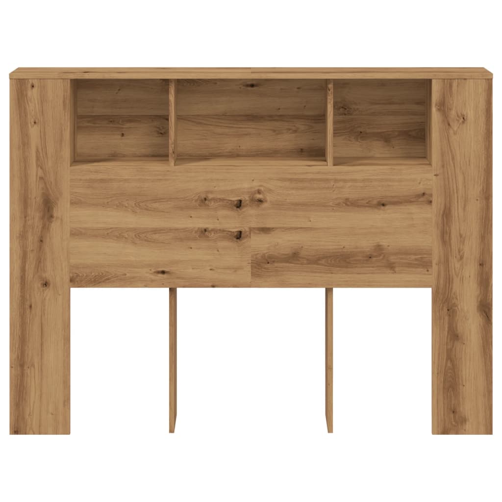 Hoofdbordkast 140x18,5x102,5 cm bewerkt hout artisanaal eiken
