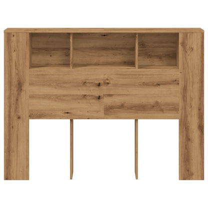 Hoofdbordkast 140x18,5x102,5 cm bewerkt hout artisanaal eiken