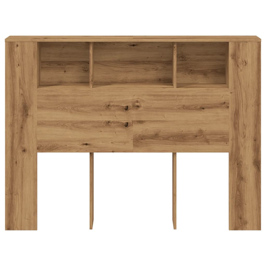 Hoofdbordkast 140x18,5x102,5 cm bewerkt hout artisanaal eiken