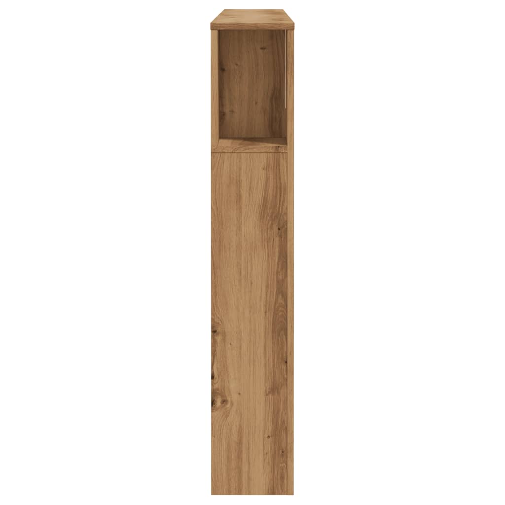 Hoofdbordkast 140x18,5x102,5 cm bewerkt hout artisanaal eiken