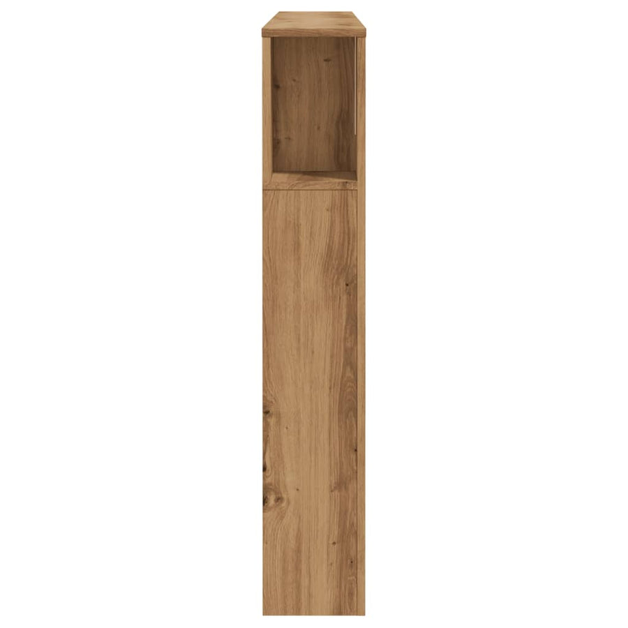 Hoofdbordkast 140x18,5x102,5 cm bewerkt hout artisanaal eiken