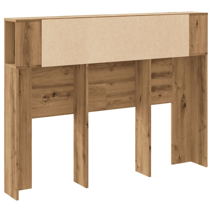 Hoofdbordkast 140x18,5x102,5 cm bewerkt hout artisanaal eiken