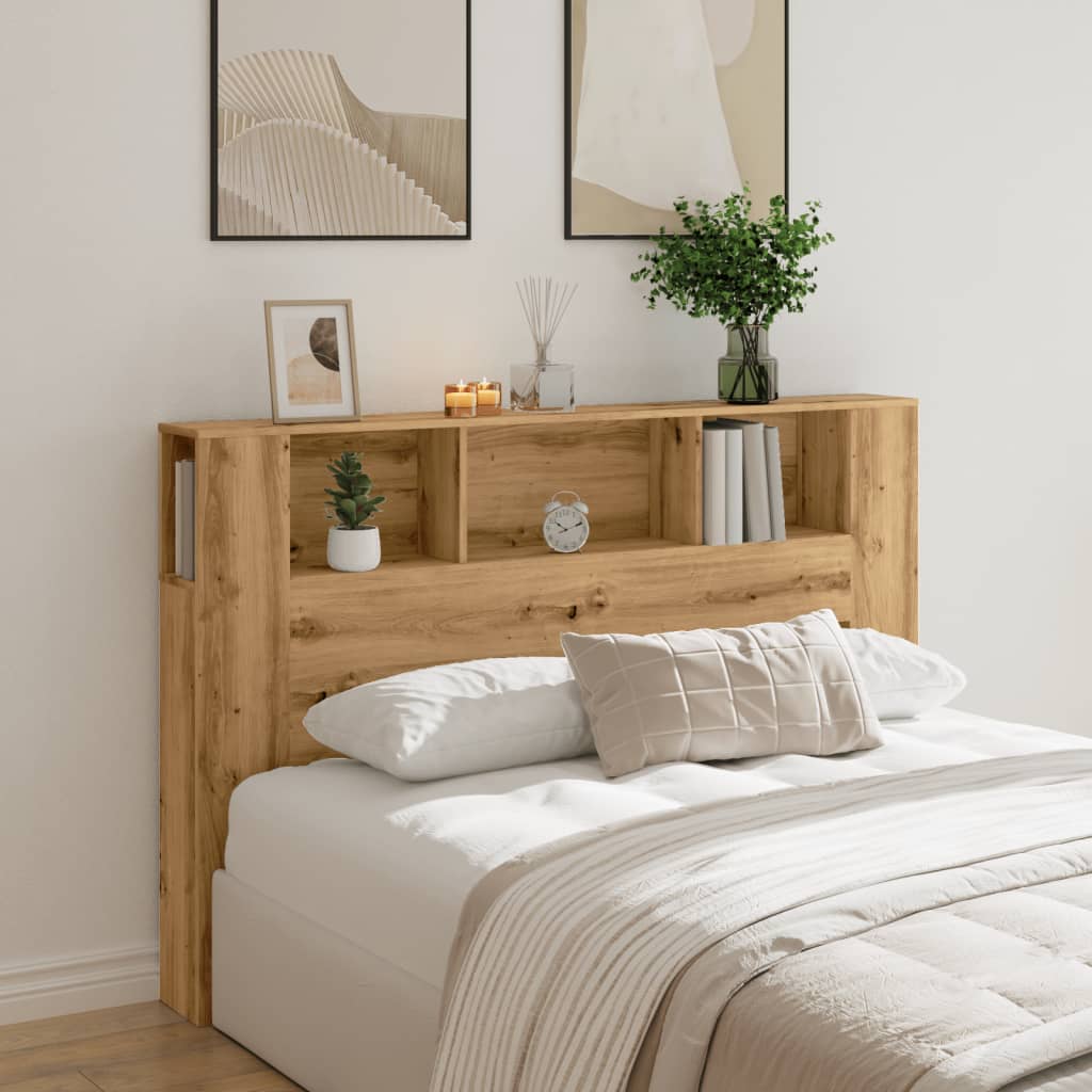 Hoofdbordkast 160x18,5x103,5 cm bewerkt hout artisanaal eiken