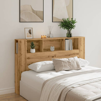 Hoofdbordkast 160x18,5x103,5 cm bewerkt hout artisanaal eiken