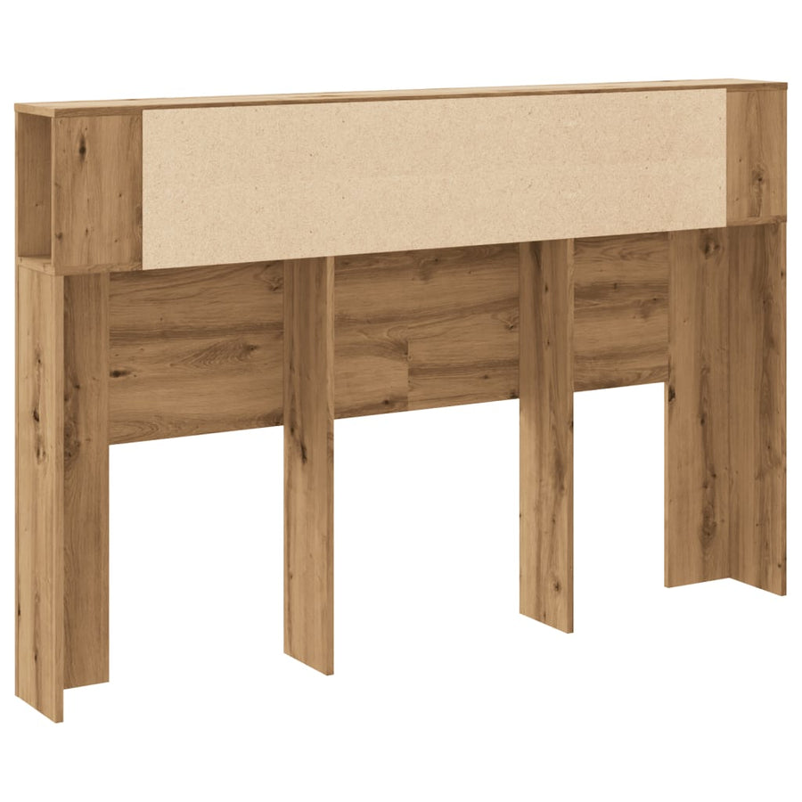 Hoofdbordkast 160x18,5x103,5 cm bewerkt hout artisanaal eiken