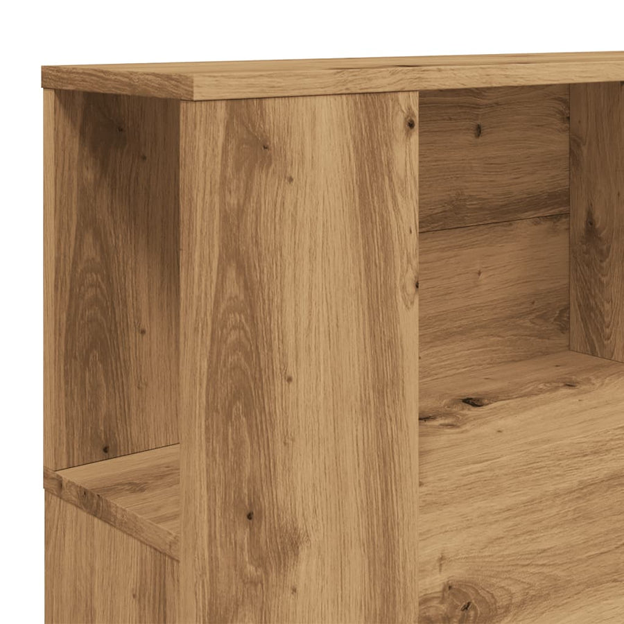 Hoofdbordkast 160x18,5x103,5 cm bewerkt hout artisanaal eiken