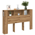 Hoofdbordkast 160x18,5x103,5 cm bewerkt hout eiken