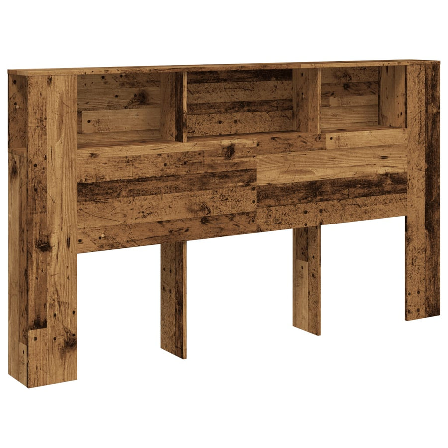 Hoofdbordkast 180x18,5x102,5 cm bewerkt hout oud houtkleurig