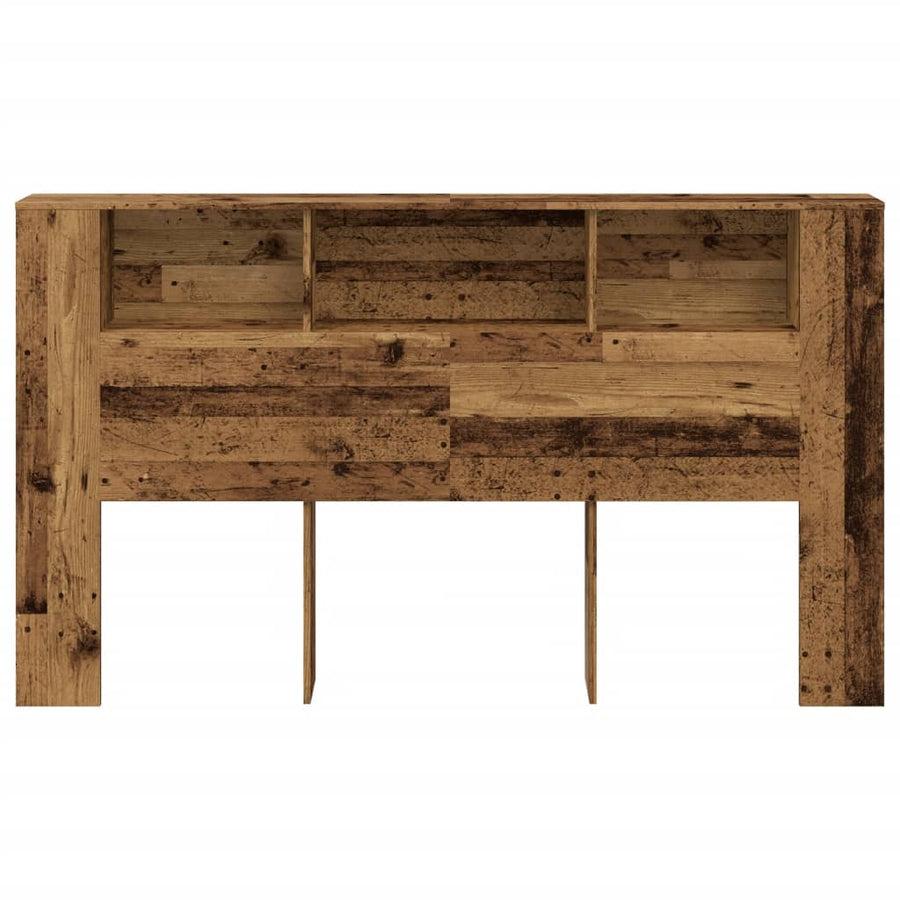 Hoofdbordkast 180x18,5x102,5 cm bewerkt hout oud houtkleurig